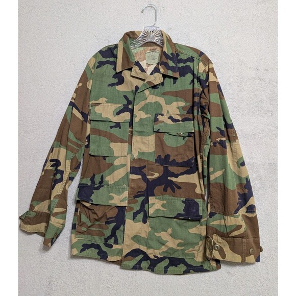 Genuine Issue US Military Wood Camo Field Jacket Men S Reg Combat Army BDU VTG - Picture 1 of 10